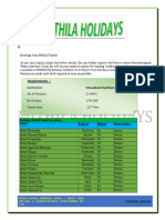 Requirements - Destination No of Persons (2 Adults) No of Days 17N/18D Travel Date 22 May