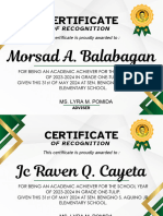 Green Blue Happy Kids Colorful Achievement Certificate