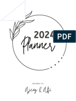 Black and White Simple Personal 2024 Year Calendar Planner