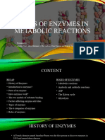 Roles of Enzymes in Metabolic Reactions