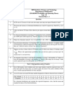 SRM Institute of Science and Technology Department of Mathematics 21MAB204T-Probability and Queueing Theory Unit - II Tutorial Sheet - 4