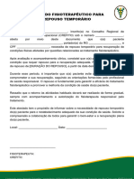 Atestado Fisioterapeutico para Repouso Temporario Imprimir e Preencher