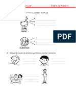 Actividades-Con Sinonimos para Cuarto de Primaria