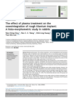 Chou2018-The Effect of Plasma Treatment On The Osseointegration of Rough Titanium Implant A Histo-Morphometric Study in Rabbits