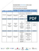 Horario Convocatoria Ordinaria Evau 2024