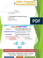 Propriedades e Processos Térmicos (Calorimetria, Dilatação Térmica e Transferência de Calor)