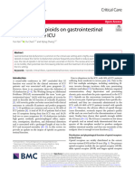 The Effect of Opioids On Gastrointestinal Function in The ICU