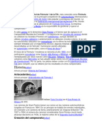 Historia: 1, F1 o Fórmula Uno, Es La Principal Competición de