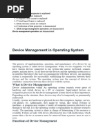 Device Management in Operating System