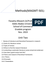 Unit II Review of Literature and Theoretical Framework in Research