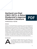 Gerhard Von Rad 1901 1971 A Reluctant Modernist S Approach To Wisdom Literature