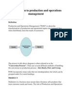 Introduction To Production and Operations Management