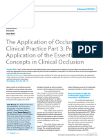 The Application of Occlusion in Clinical Practice Part 3: Practical Application of The Essential Concepts in Clinical Occlusion