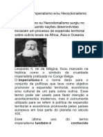 HISTÓRIA - Imperialismom Ou Neocolonialismo - 3º Ano