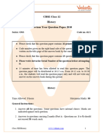 CBSE Class 12 History Question Paper 2010 With Solutions