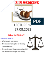 Lecture 12 - PPT - BioEthics in Medicine - 27.08.2023