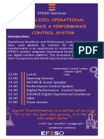 EFESO Seminar Digitalized Operational Excellence & Performance Control System 25th & 26th Feb 2020