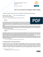 Un Análisis Lingüístico Sobre Las Características Del Lenguaje Jurídico Italiano y Español