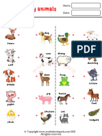 Baby Animals Worksheets Match Word With Picture