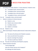 Some MCQ's For Practise