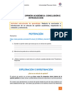 Semana 12 Artículo de Opinión Conclusión e Introducción