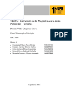 Informe de La Extracción de La Magnetita en La Mina Paredones