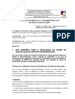 Instrucao Normativa 01-2009 - Exame de Qualificacao