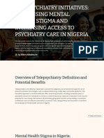 Telepsychiatry Initiatives Addressing Mental Health Stigma and Increasing Access To Psychiatry Care