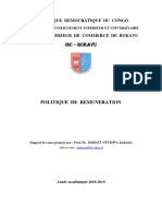 Politique de Rémunération - COURS 2018 - 2019