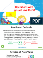 Decimals and Place Value in Operations - MRG