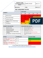 FSSC004 Risk Assessment Matrix