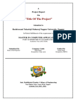 Thesis Format of MCA-II