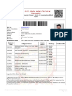 Admit Card 6th 2