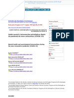 Saúde Mental e Intervenções Psicológicas Diante Da Pandemia Do Novo Coronavírus (COVID-19)