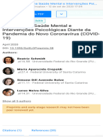 (PDF) Impactos Na Saúde Mental e Intervenções Psicológicas Diante Da Pandemia Do Novo Coronavírus (COVID-19)