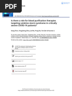 Is There A Role For Blood Purification Therapies Targeting Cytokine Storm Syndrome in Critically Severe COVID 19 Patients