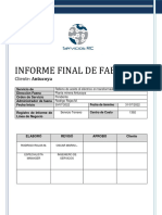 INFORME FINAL SERVICIO Carga de Aceite Di Electrico en Transformador