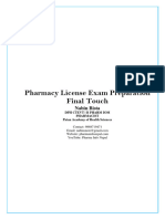 Pharmacy License Exam Preparation Final Touch