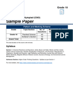 CSO Sample Paper For Class 10