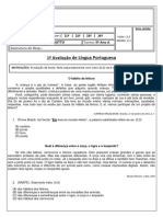 Avaliação de Português 1 - 5o. Ano - 1o Bimestre PDF