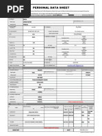 CS Form No. 212 Personal Data Sheet Revised - 115733