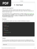 C - User Input