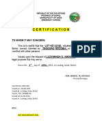 Certification of Land