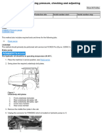 Hydraulic Pump, Max Working Pressure, Checking and Adjusting