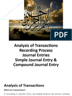 Analysis of Transactions-Recording Process-Journal Entries