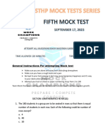 Fifth Mock Test