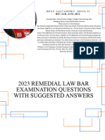 Suggested Answer in Remedial Law Bar 2023