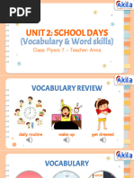 (F7-3.12.23) Unit 2A+2E - School Days (Vocabulary and Word Skills)