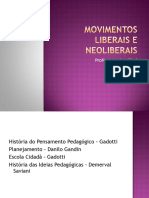 Slide Movimentos Liberais e Neoliberais