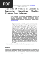 The Roleof Womenas Leadersinimprovingeducationalquality